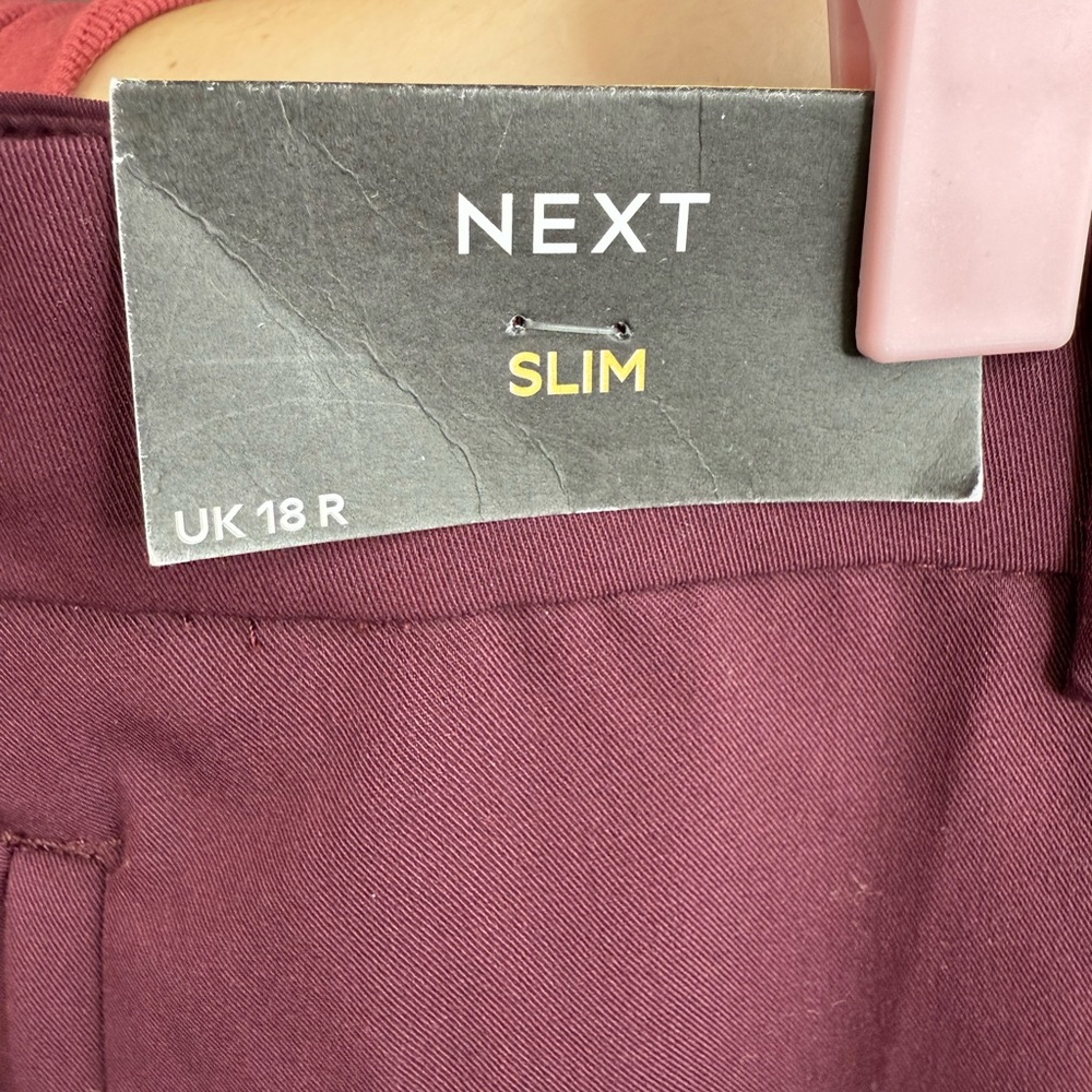 NEXT Smart Trousers in  burgundy - Picture 4 of 5